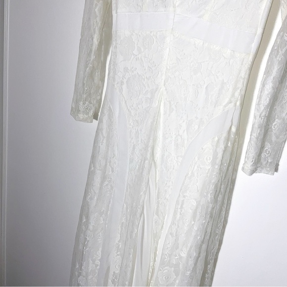 Ark & Co. Long Sleeve Floral Wedding Dress with Train | US Size S - Picture 9 of 13